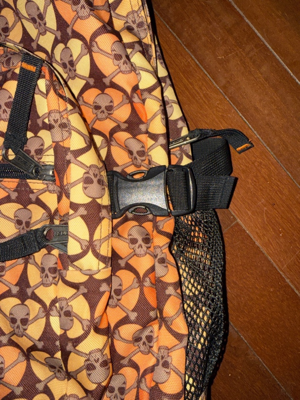 Jansport Orange and Yellow Skull Print Backpack - Picture 5 of 11